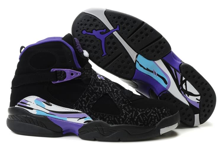 2013 Jordans 8 Glow Vamp Black Purple
